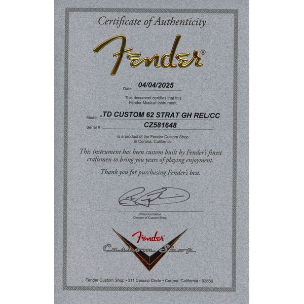 Fender LTD Custom 62 Strat Relic AB