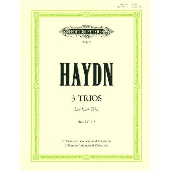 Edition Peters Haydn 3 Trios Flöten und Cello