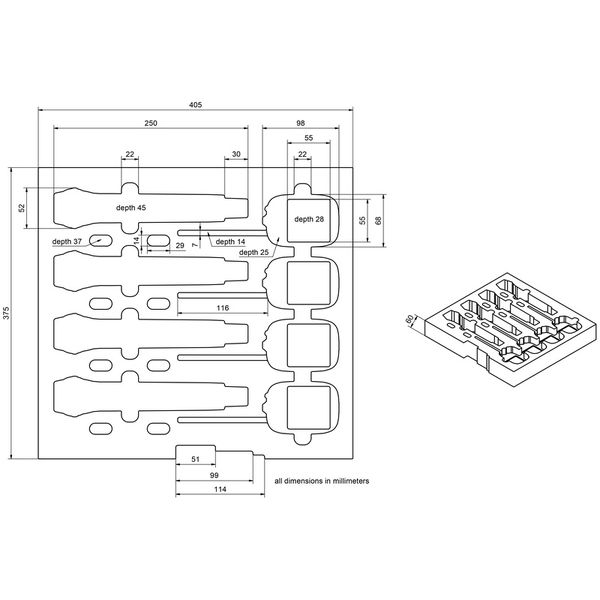 Thomann EVA Inlay Case 4/4 Shure SLXD