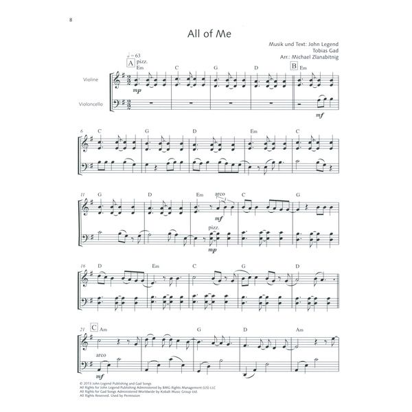 Schott Pop Duets for Violin & Cello