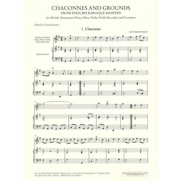 UT Orpheus Edizioni Chaconnes and Grounds