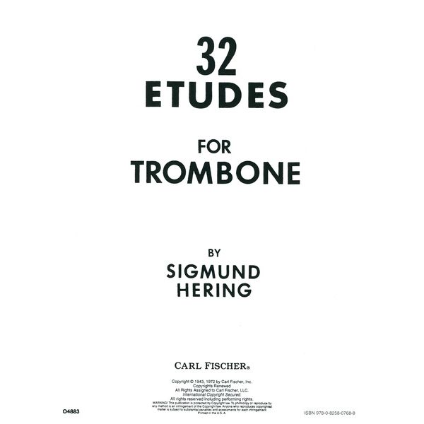 Carl Fischer 32 Etudes For Trombone