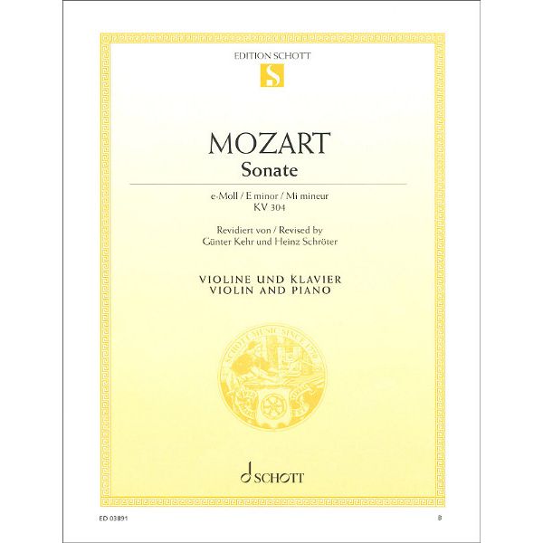 Schott Mozart Violinsonate e-Moll