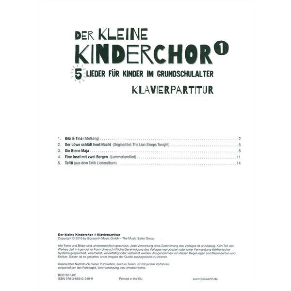 Bosworth Der kleine Kinderchor 1