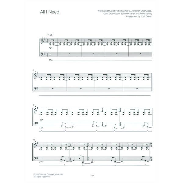 Faber Music Radiohead For Solo Piano 2