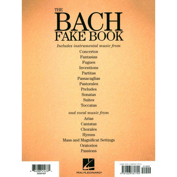 Cherry Lane Music Company The Bach Fake Book