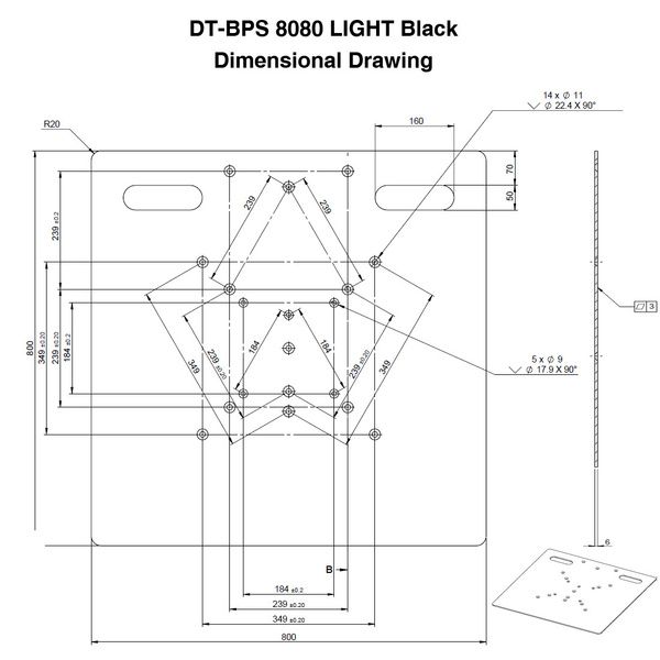 Duratruss BPS-8080 Light Black Baseplate