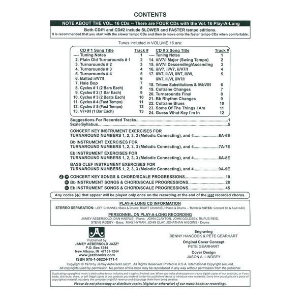 Jamey Aebersold Turnarounds, Cycles & II-V7s