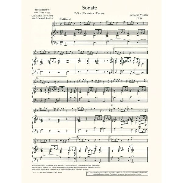 Schott Vivaldi Sonata F-Dur