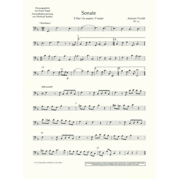 Schott Vivaldi Sonata F-Dur