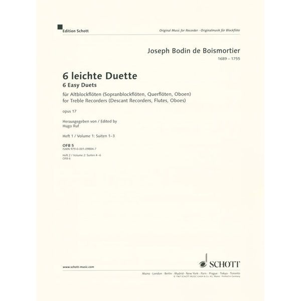 Schott Boismortier 6 leichte Duette 1