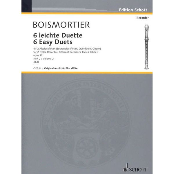 Schott Boismortier 6 leichte Duette 2