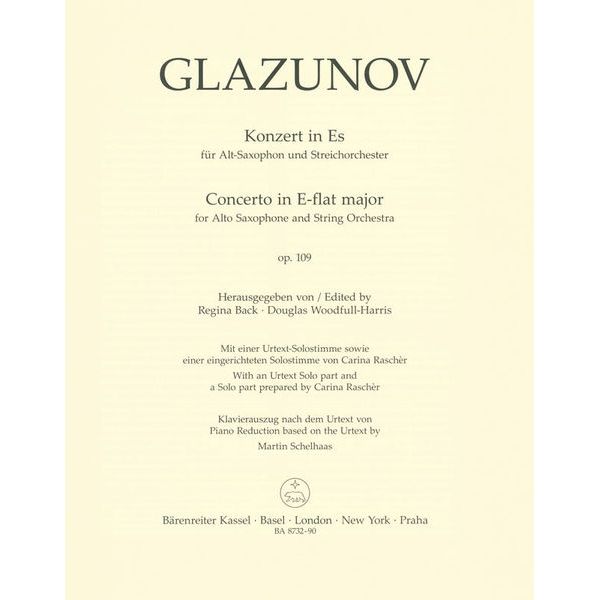 Bärenreiter Glasunow Konzert Es-Dur