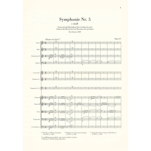 Henle Verlag Beethoven Symphonie Nr.5