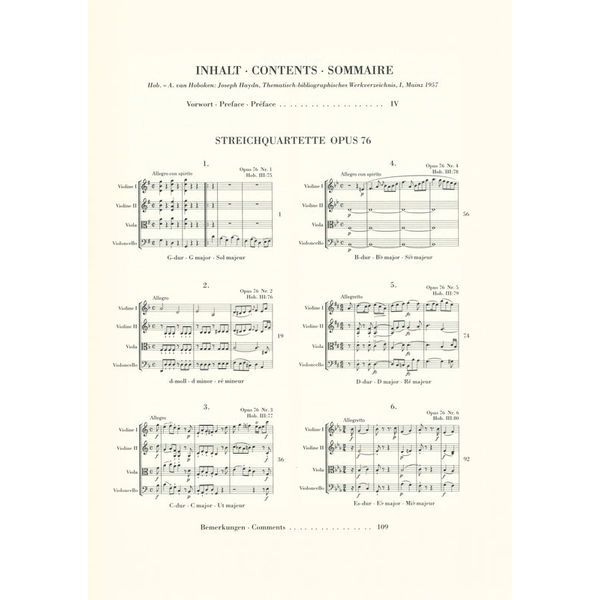 Henle Verlag Haydn Streichquartette op.76