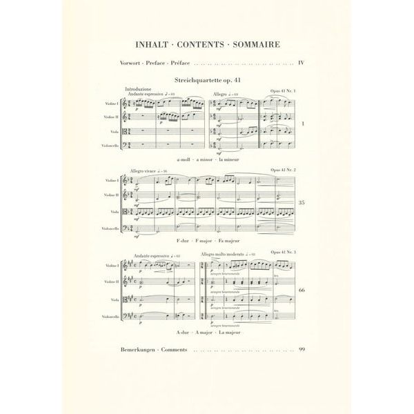 Henle Verlag Schumann Streichquartette