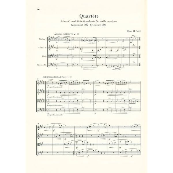 Henle Verlag Schumann Streichquartette