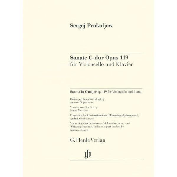 Henle Verlag Prokofjew Sonate C-Dur Cello