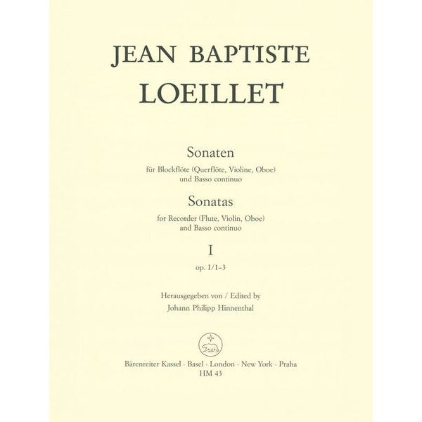 Bärenreiter Loeillet de Gant Sonaten op.1