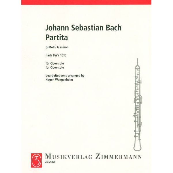 Zimmermann Verlag Bach Partita g-Moll Oboe