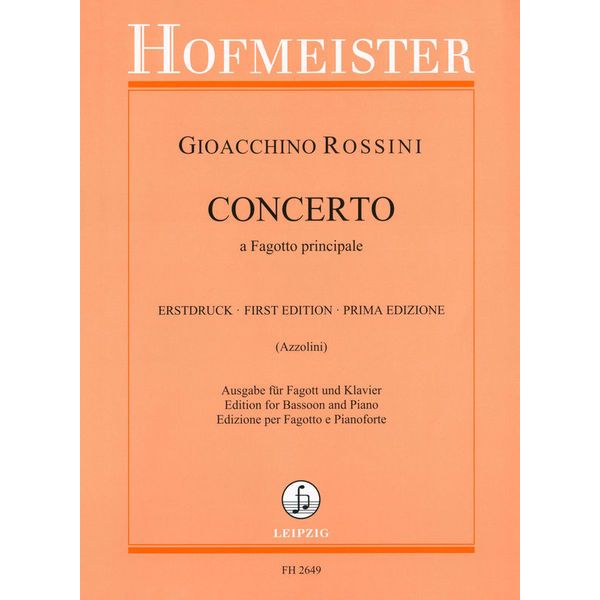 Friedrich Hofmeister Rossini Concerto a Fagotto