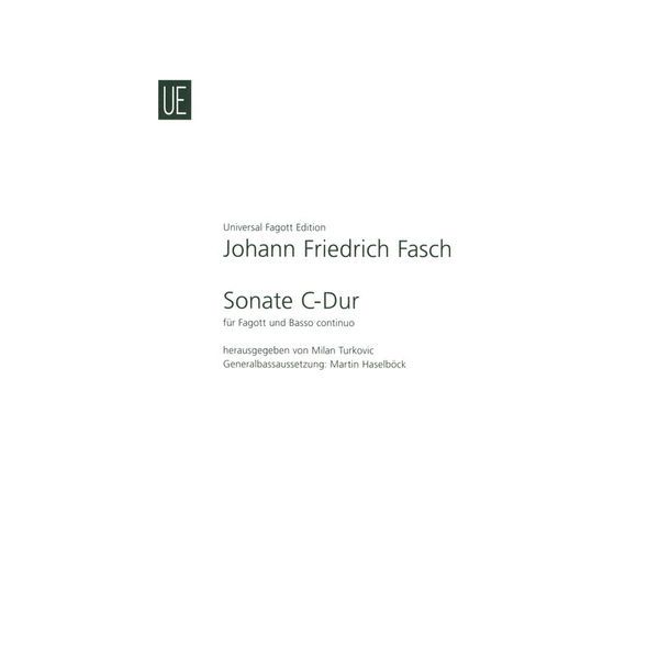 Universal Edition Fasch Sonate Bassoon