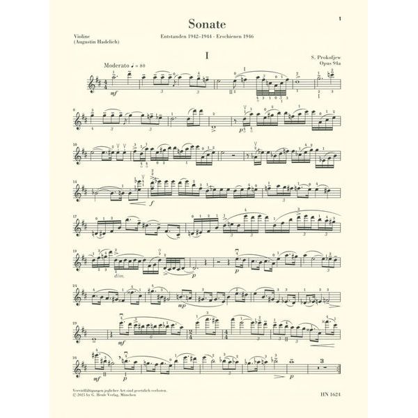 Henle Verlag Prokofjew Sonate Nr. 2