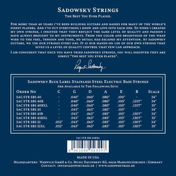 Sadowsky Blue Label 5 040-125 ST