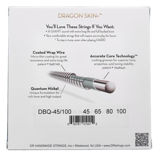 DR Strings Dragon Skin+ DBQ-45/100 Coated