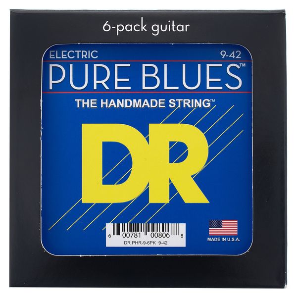 DR Strings Pure Blues PHR-9 6-Pack