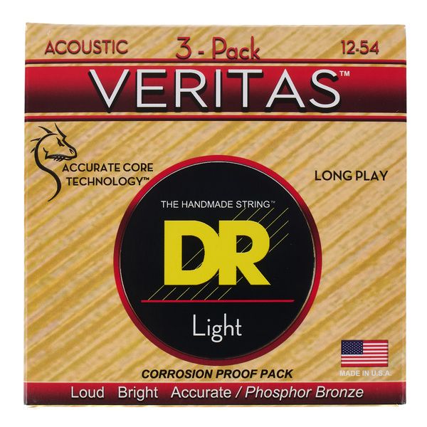 DR Strings Veritas Acoustic VTA-12 3-Pack