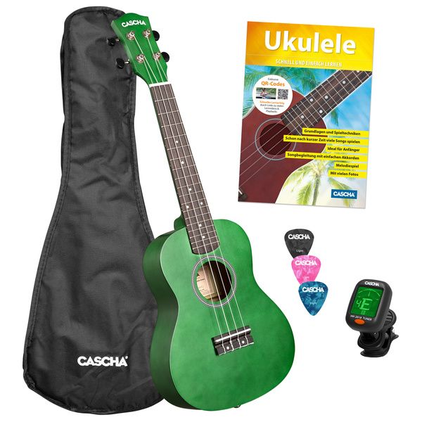 Cascha Concert Uke Linden Set GRN