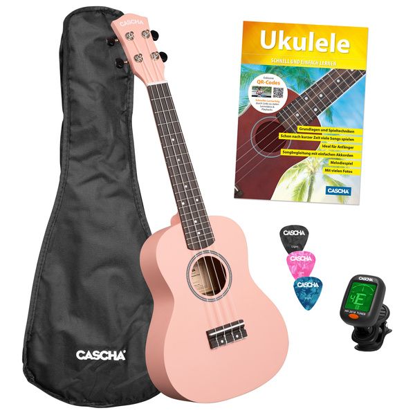 Cascha Concert Uke Linden Set PNK