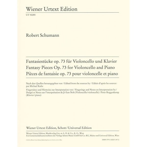 Wiener Urtext Edition Schumann Fantasiestücke op. 73