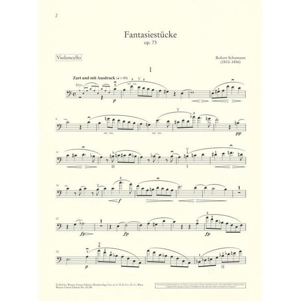 Wiener Urtext Edition Schumann Fantasiestücke op. 73