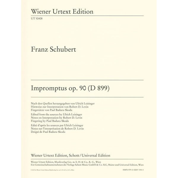 Wiener Urtext Edition Schubert Impromptus op. 90