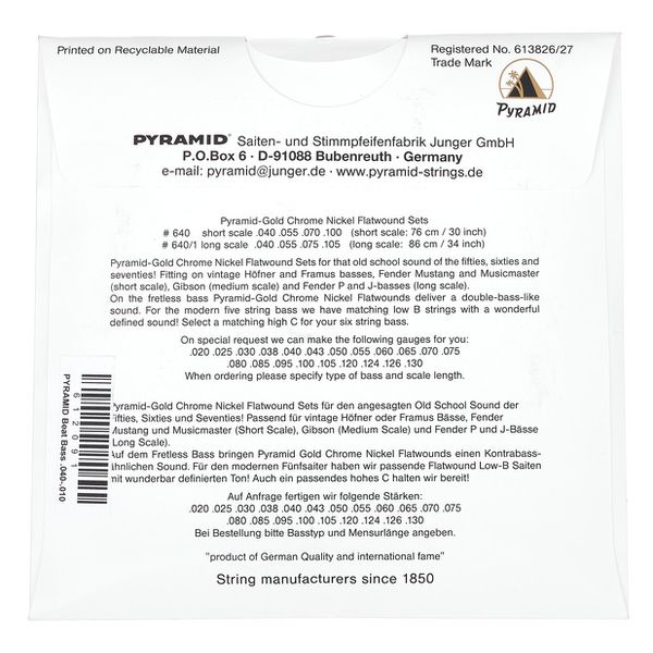 Pyramid Gold Flatwound Set BeatBass