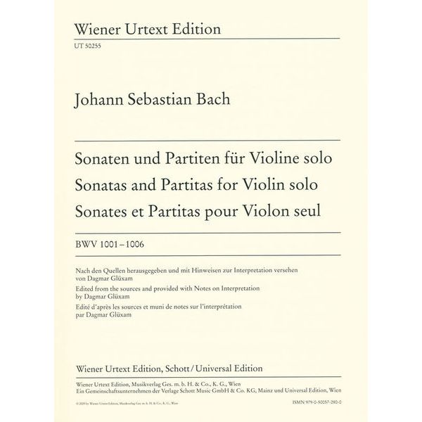 Wiener Urtext Edition Bach Sonaten und Partiten