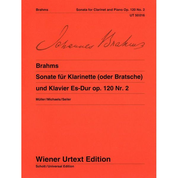 Wiener Urtext Edition Brahms Sonate für Klarinette