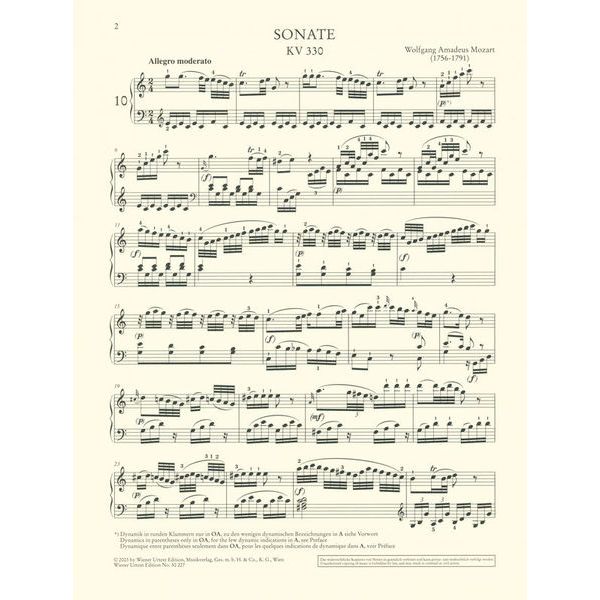 Wiener Urtext Edition Mozart Klaviersonaten 2