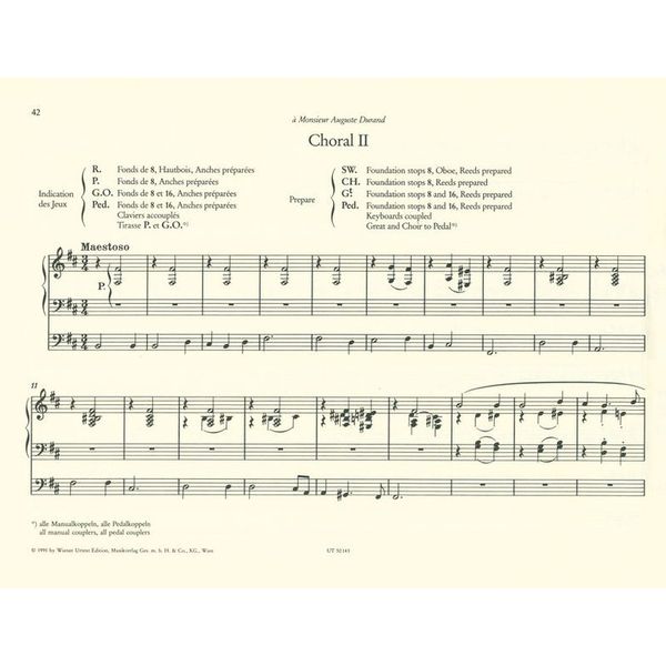 Wiener Urtext Edition Franck Trois Chorals