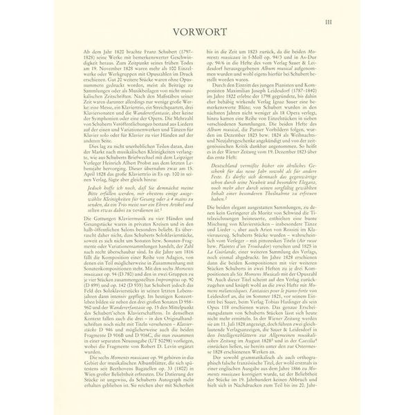 Wiener Urtext Edition Schubert Impromptus / Moments