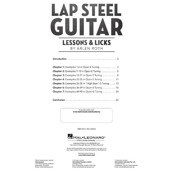 Hal Leonard Lap Steel Guitar Lessons