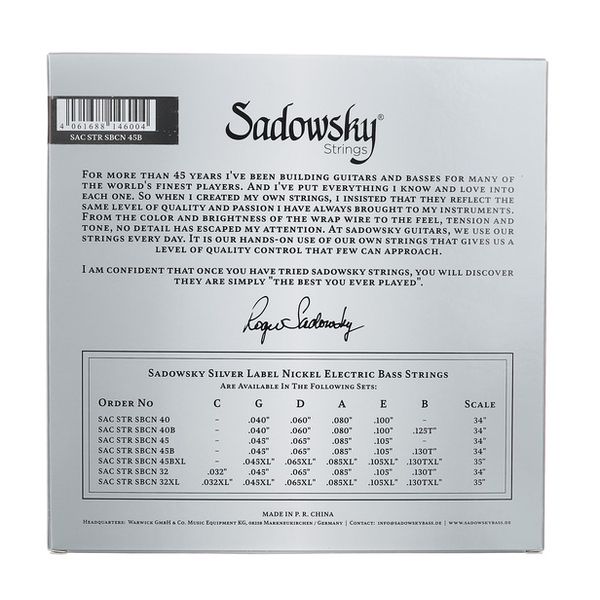 Sadowsky Silver Label Bass String TW 5