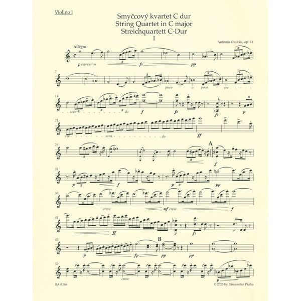 Bärenreiter Dvorák Streichquartett Nr. 11