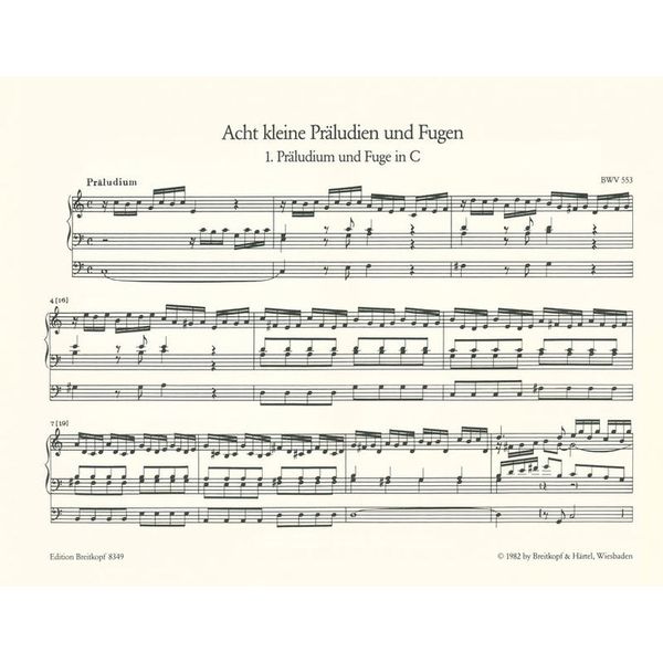 Breitkopf & Härtel Bach Acht Präludien und Fugen