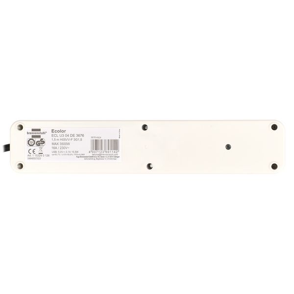 Brennenstuhl Ecolor 4-Way 1,5m USB sw/wh