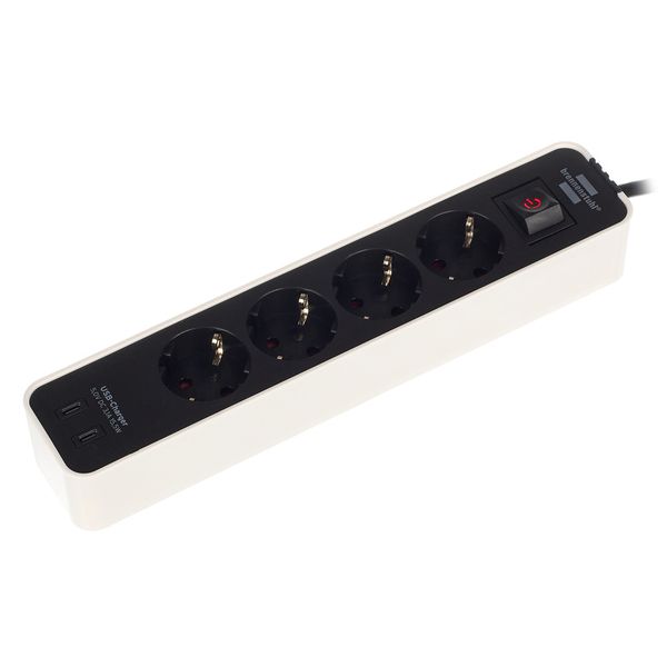 Brennenstuhl Ecolor 4-Way 1,5m USB sw/wh