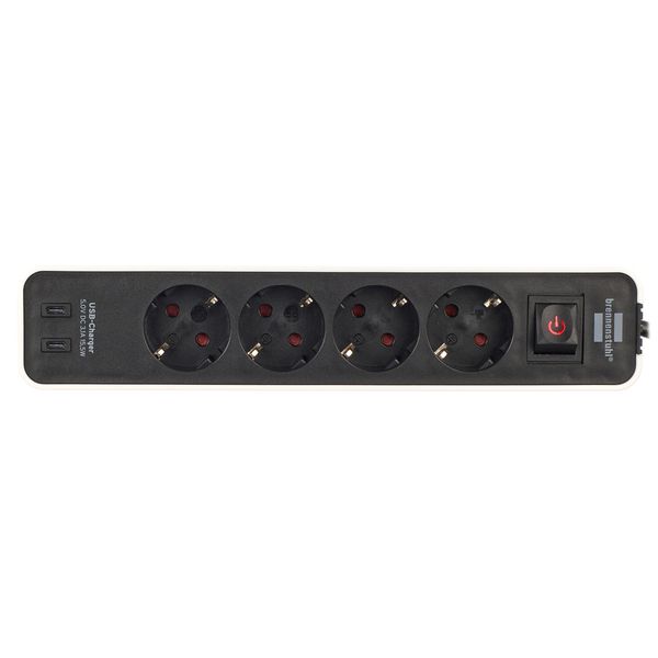 Brennenstuhl Ecolor 4-Way 1,5m USB sw/wh