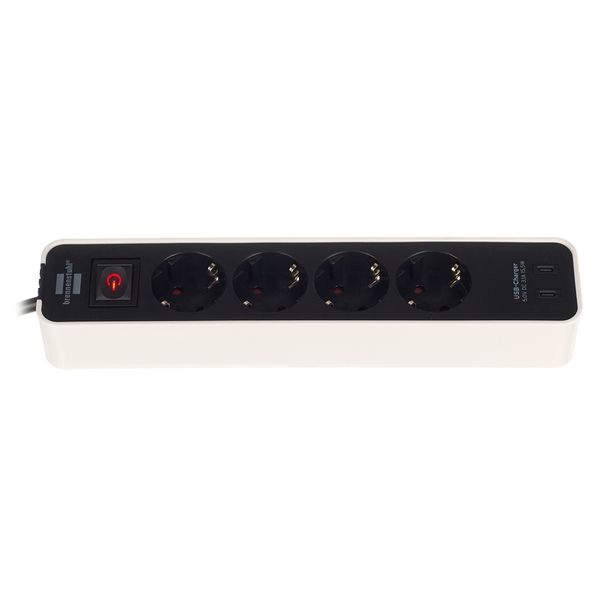 Brennenstuhl Ecolor 4-Way 1,5m USB sw/wh